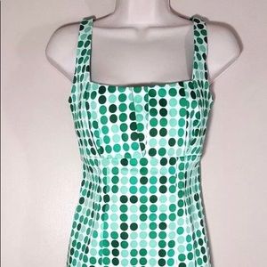 Calvin Klein green polka dot dress size 10